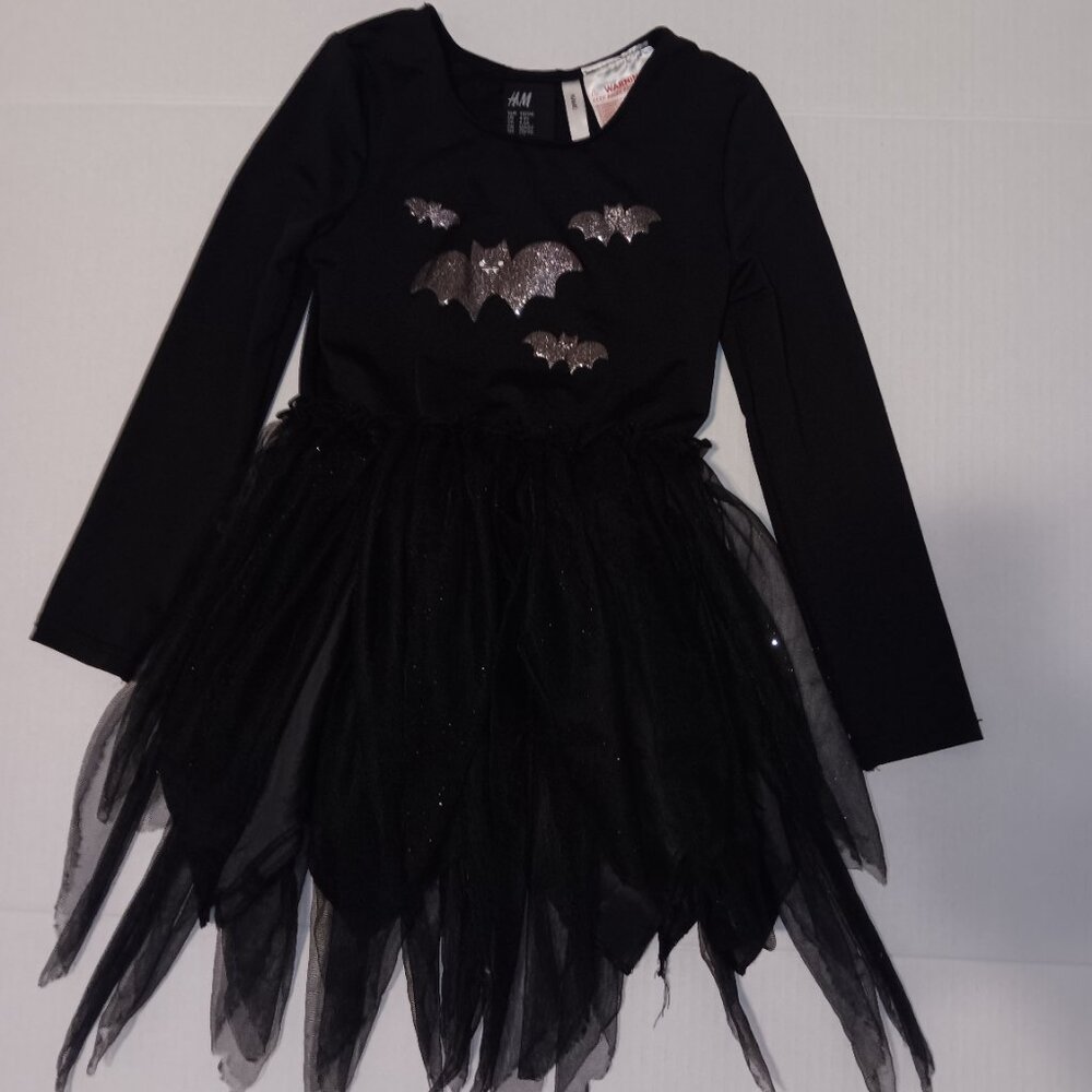 H&M GIRLS YOUTH SPARKLING BATS TUTU DRESS